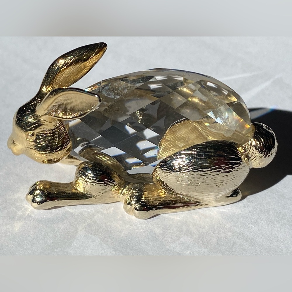VTG Gold and Crystal Swarovski Rabbit figurine